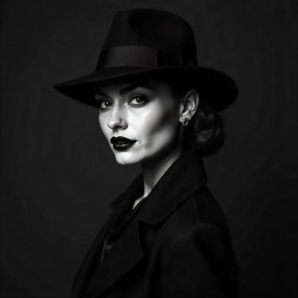 Noir Fedora: An Elegant Monochrome Portrait
