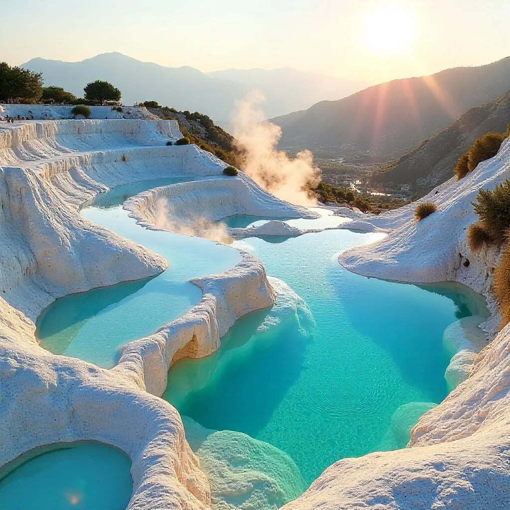 Pamukkale Terraced Hot Springs Panorama