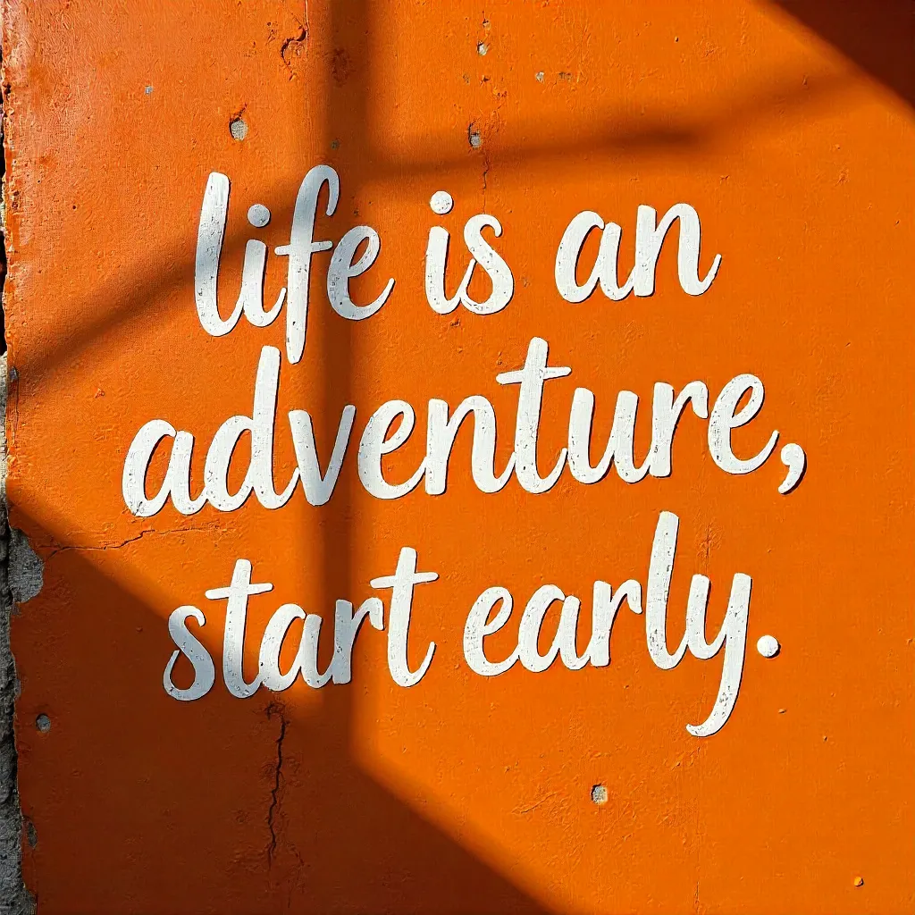 Textured orange wall with inspirational quote