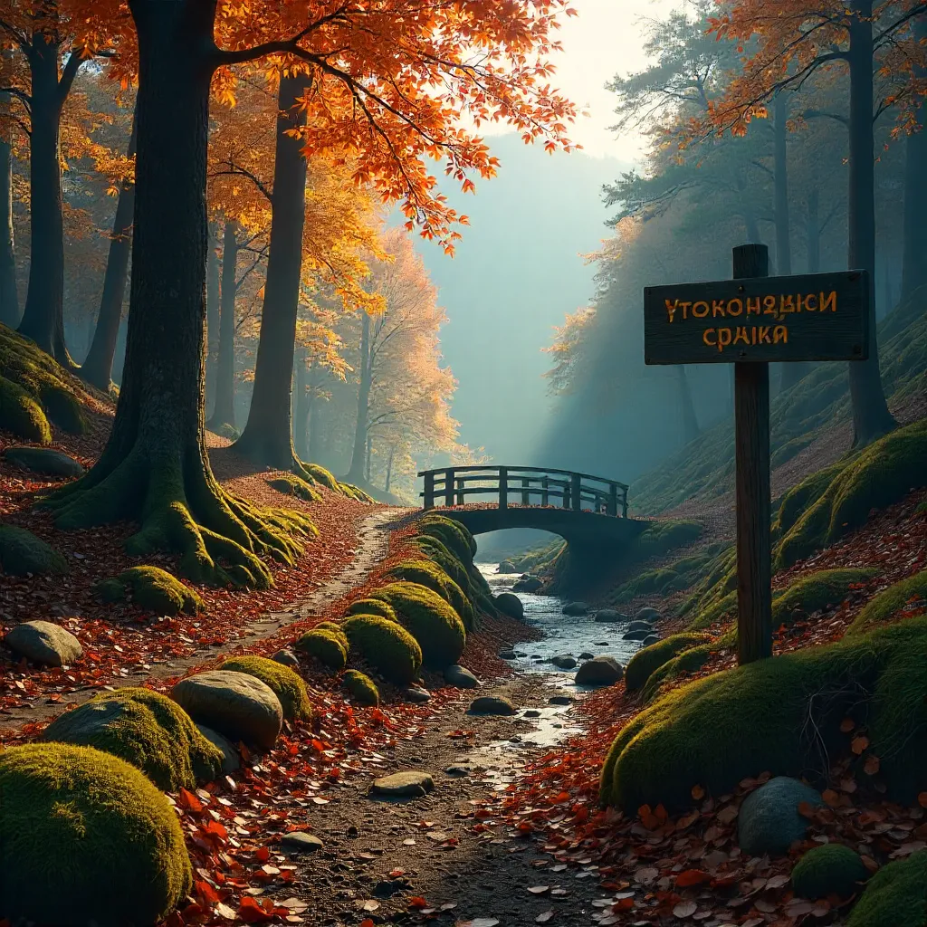 Mystical Autumn Forest Path in Čajniče, Bosnia