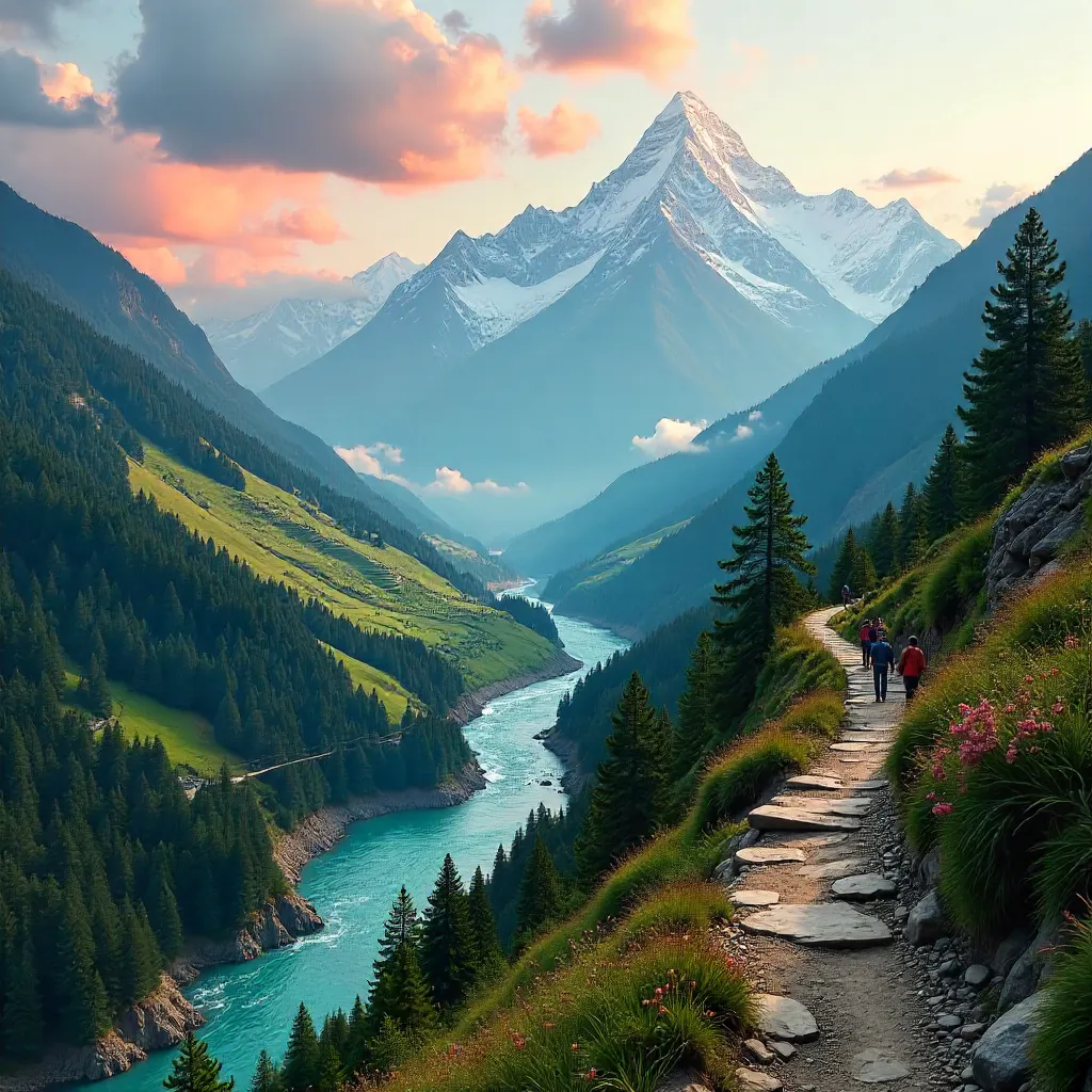 Himalayan River Valley Trekking Vista