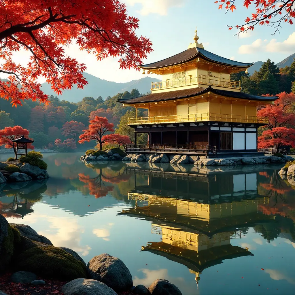 Autumn Splendor at Kinkaku-ji in Kyoto
