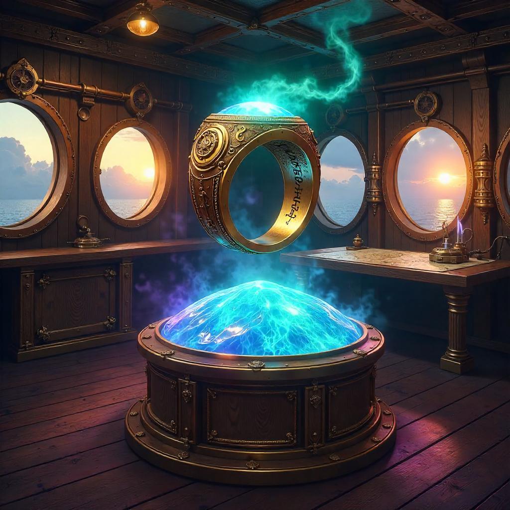Enchanted Ring Aboard a Steampunk Airship