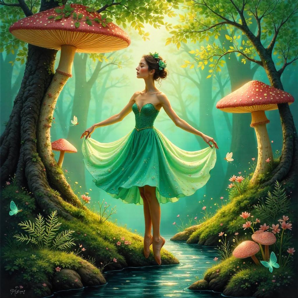 Oil Painting: Dancer in a Fairy Wonderland