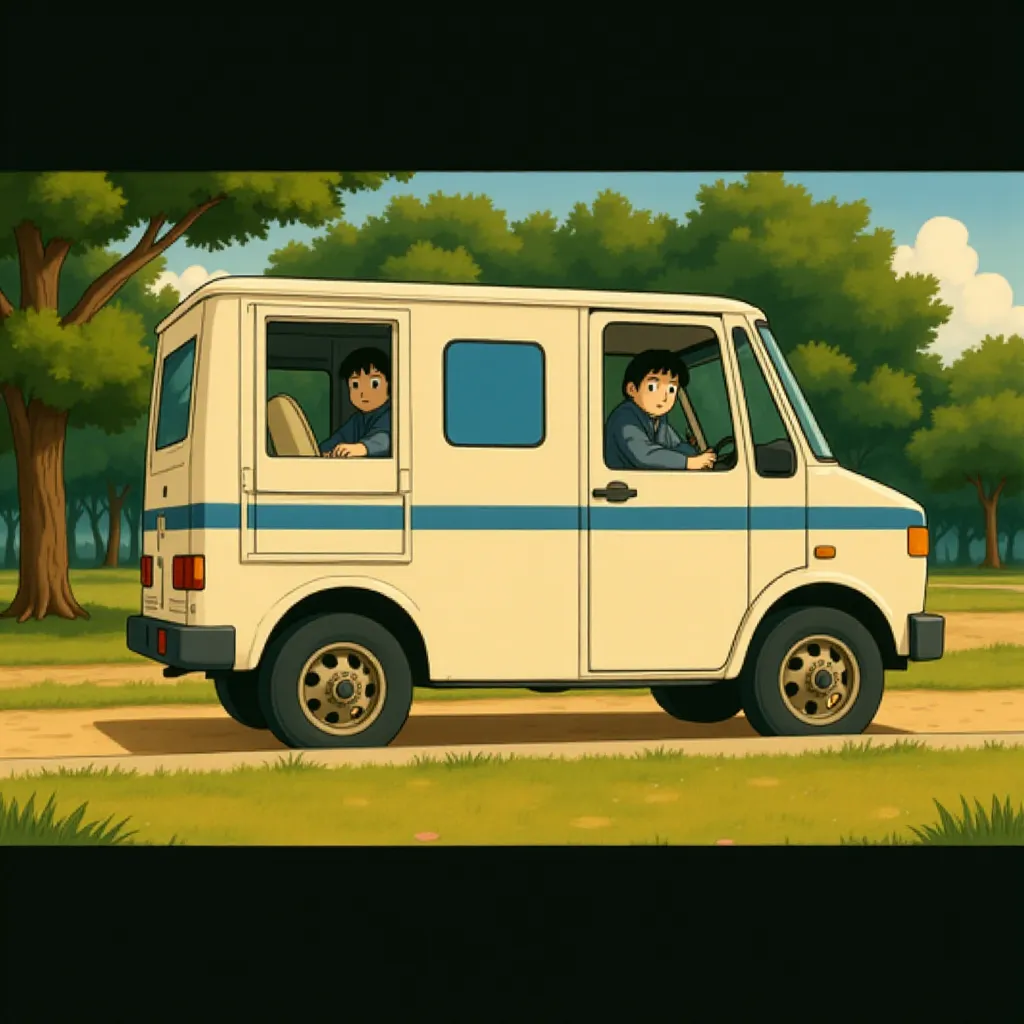 Sacha Baron Cohen, Ken Davitian, Chester, and Charlie in Borat (2006) - Anime style