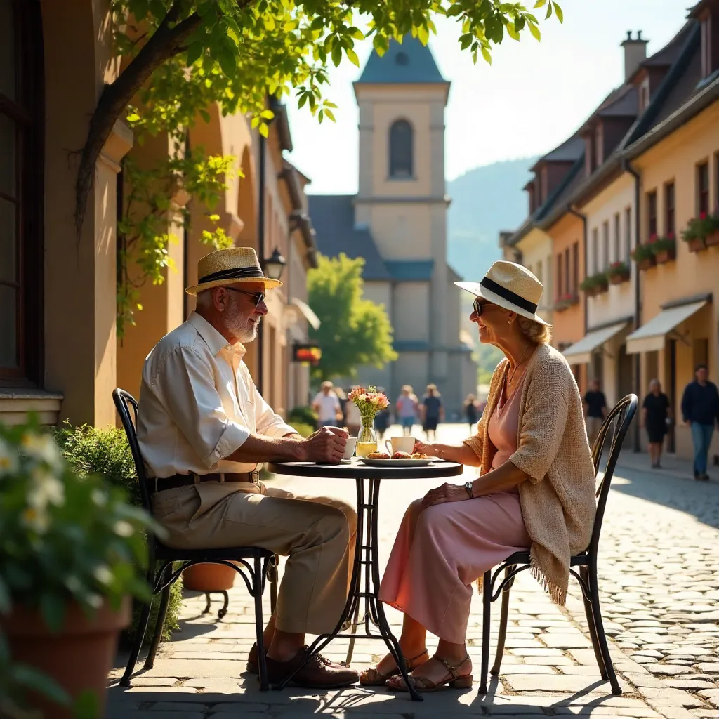 Sunny Heidelberg: Senior Couple at Churchside Café