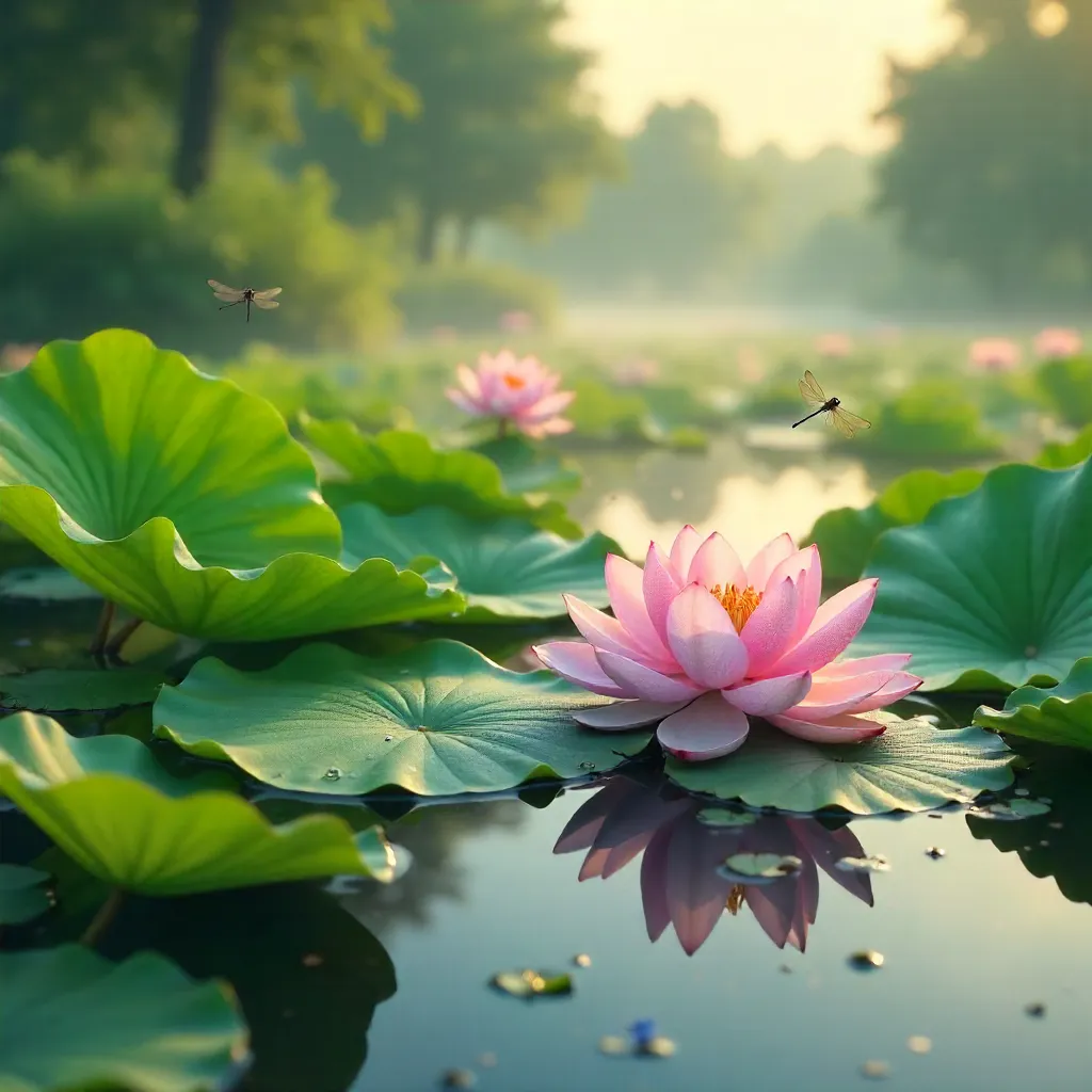 Tranquil Lotus Pond at Dawn