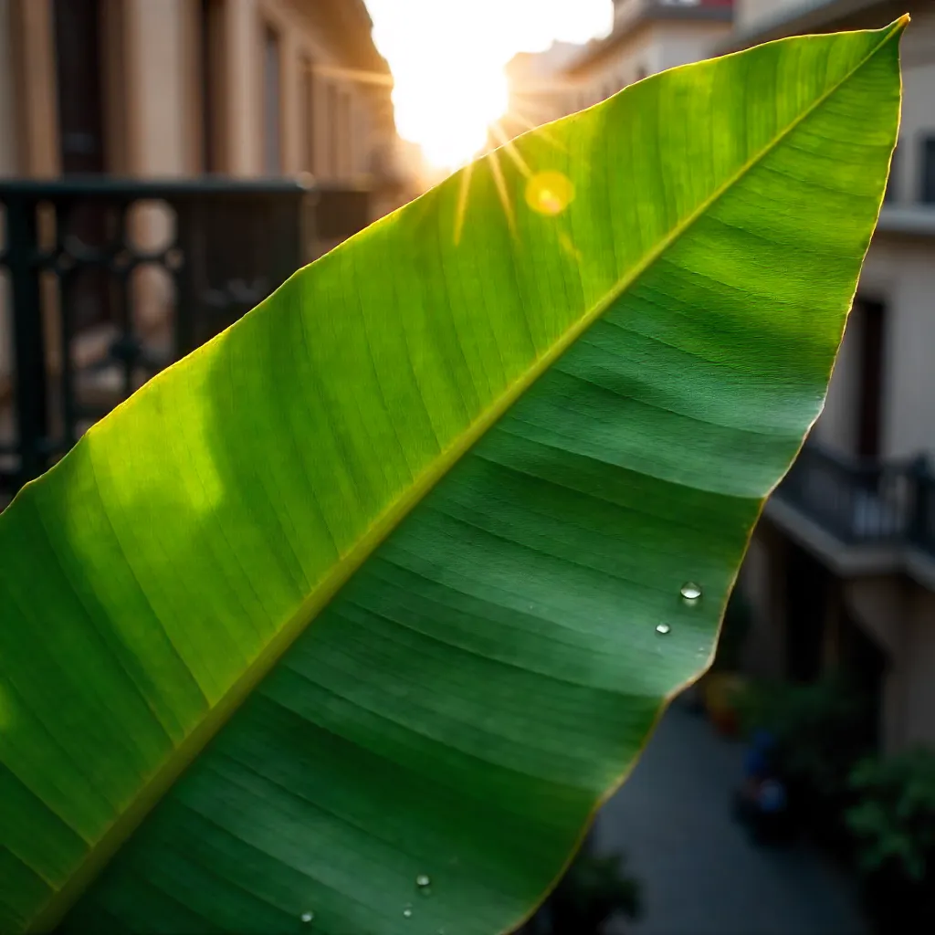 Macro Banana Leaf in Buenos Aires: Tropical Glow