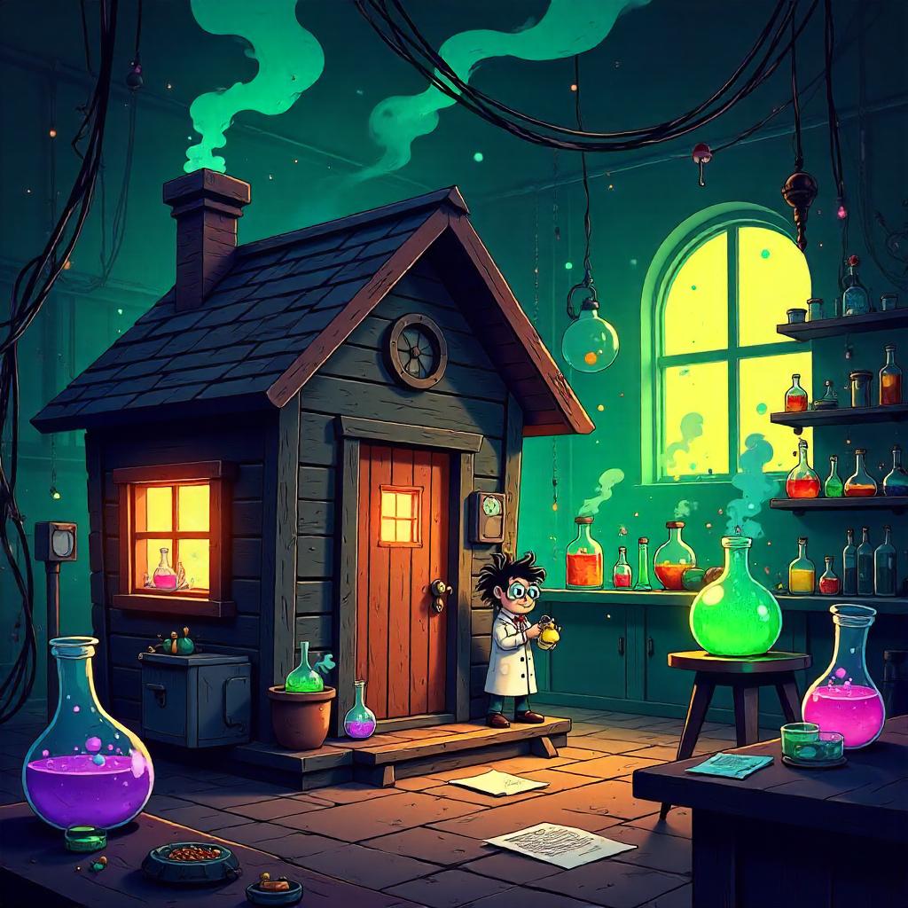 Whimsical Hut in a Mad Scientist Lab