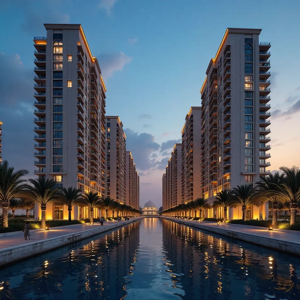 Evening Tranquility Among Doha's Vibrant Towers