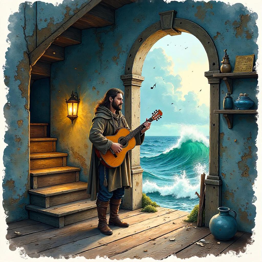 The Lighthouse Bard in Watercolor