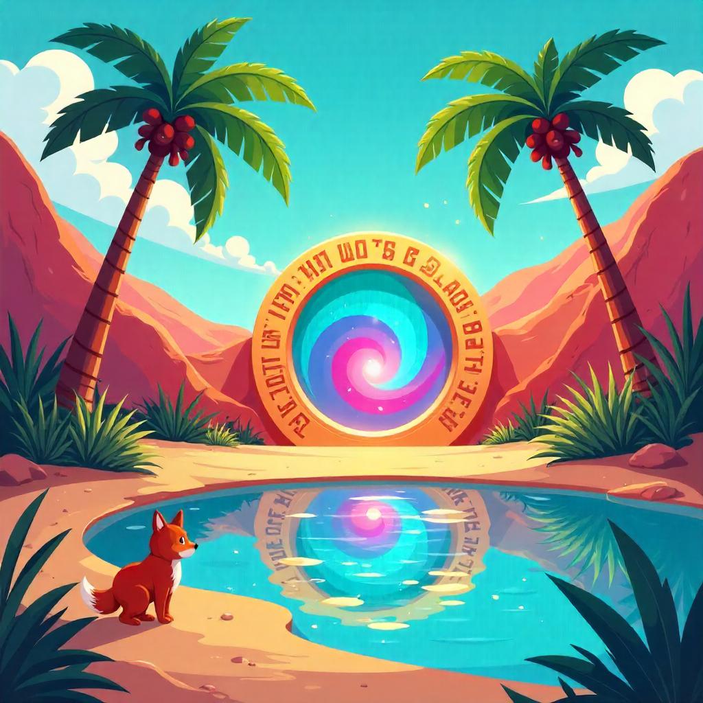 Portal in a Cartoon Oasis