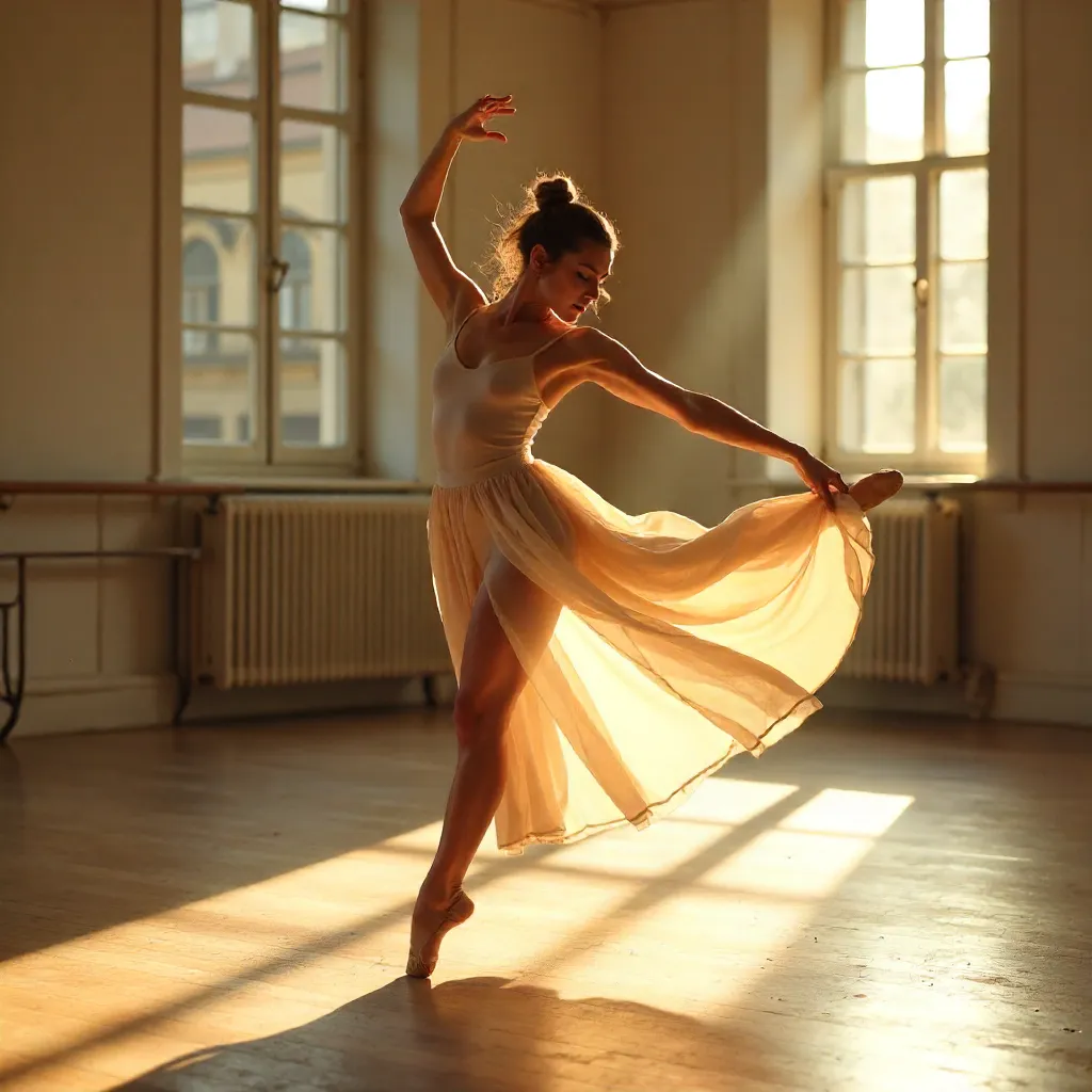 Sunlit Grace in a Moving Light