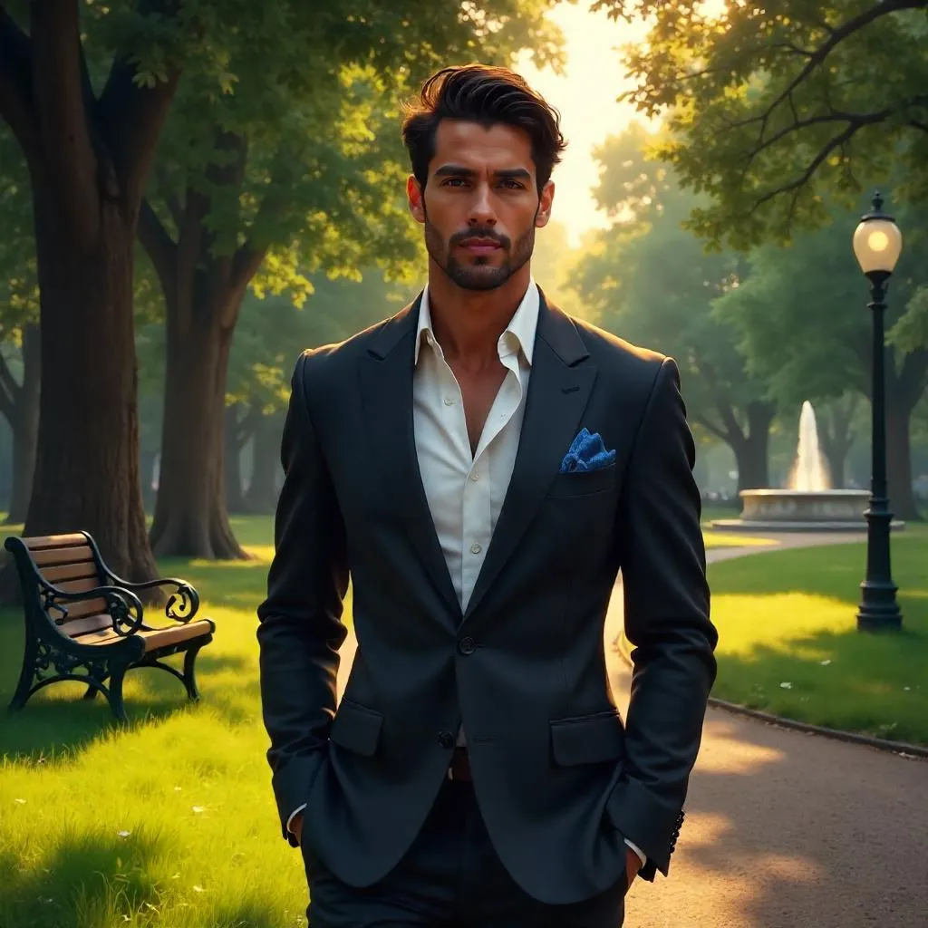 Elegant Latino Man in the Park - Concept Art