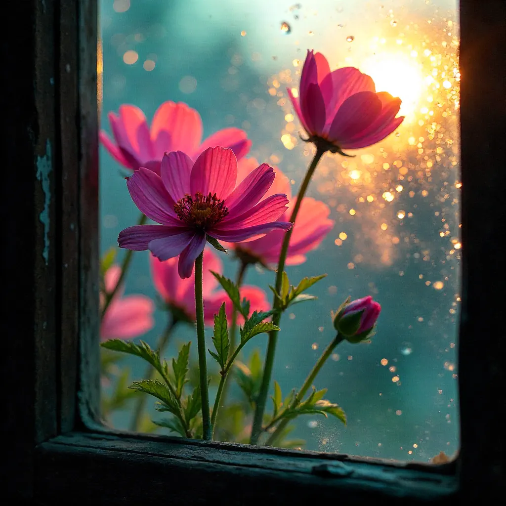 Floral Mystery Beyond Frosted Glass