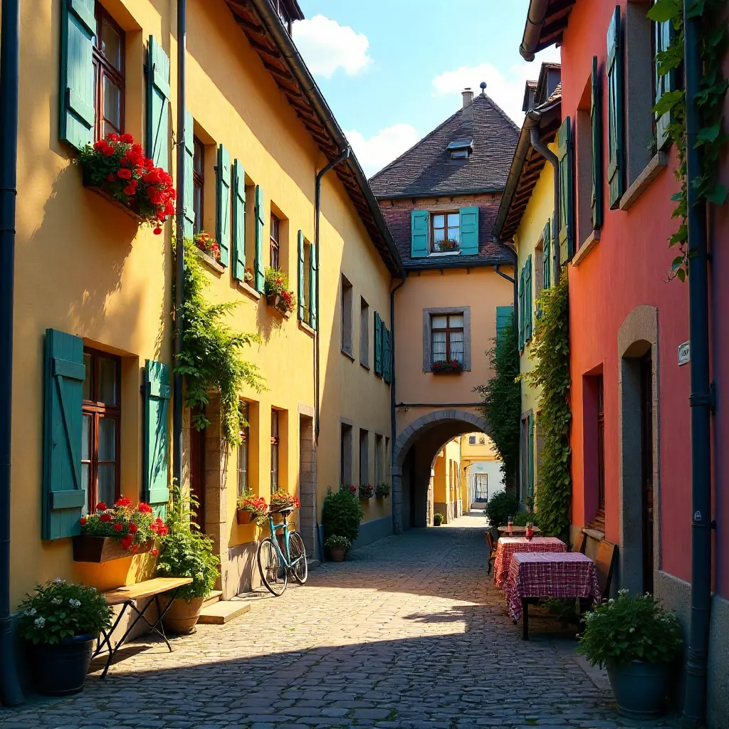 Colorful Heidelberg Alley at Golden Hour