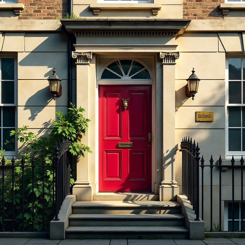 Stately Red Door on Lansdown Place