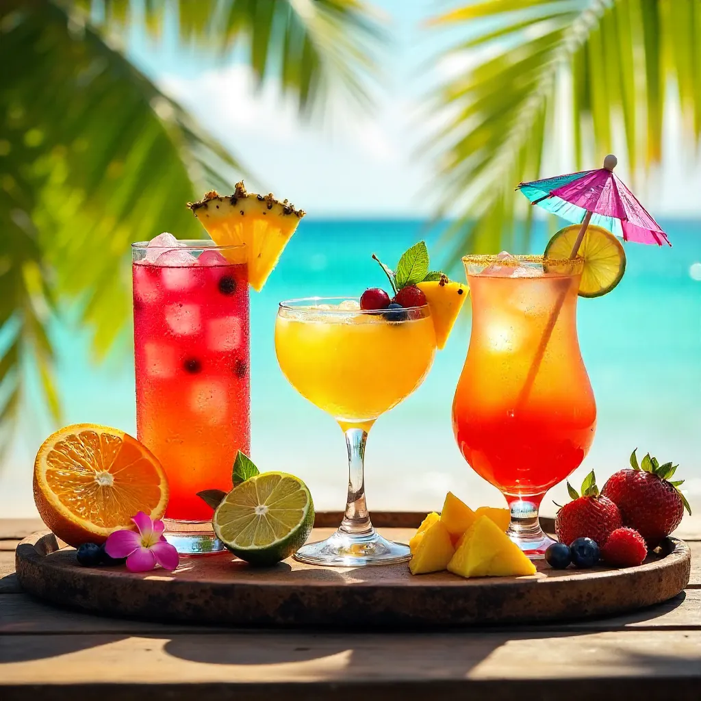 Vibrant Tropical Summer Cocktail Scene