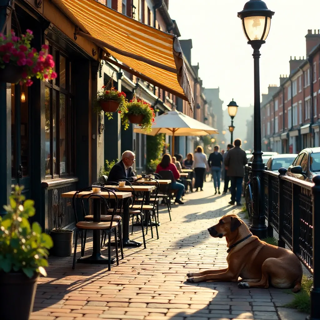 Cozy Bristol Café: Outdoor Seating with a Dog