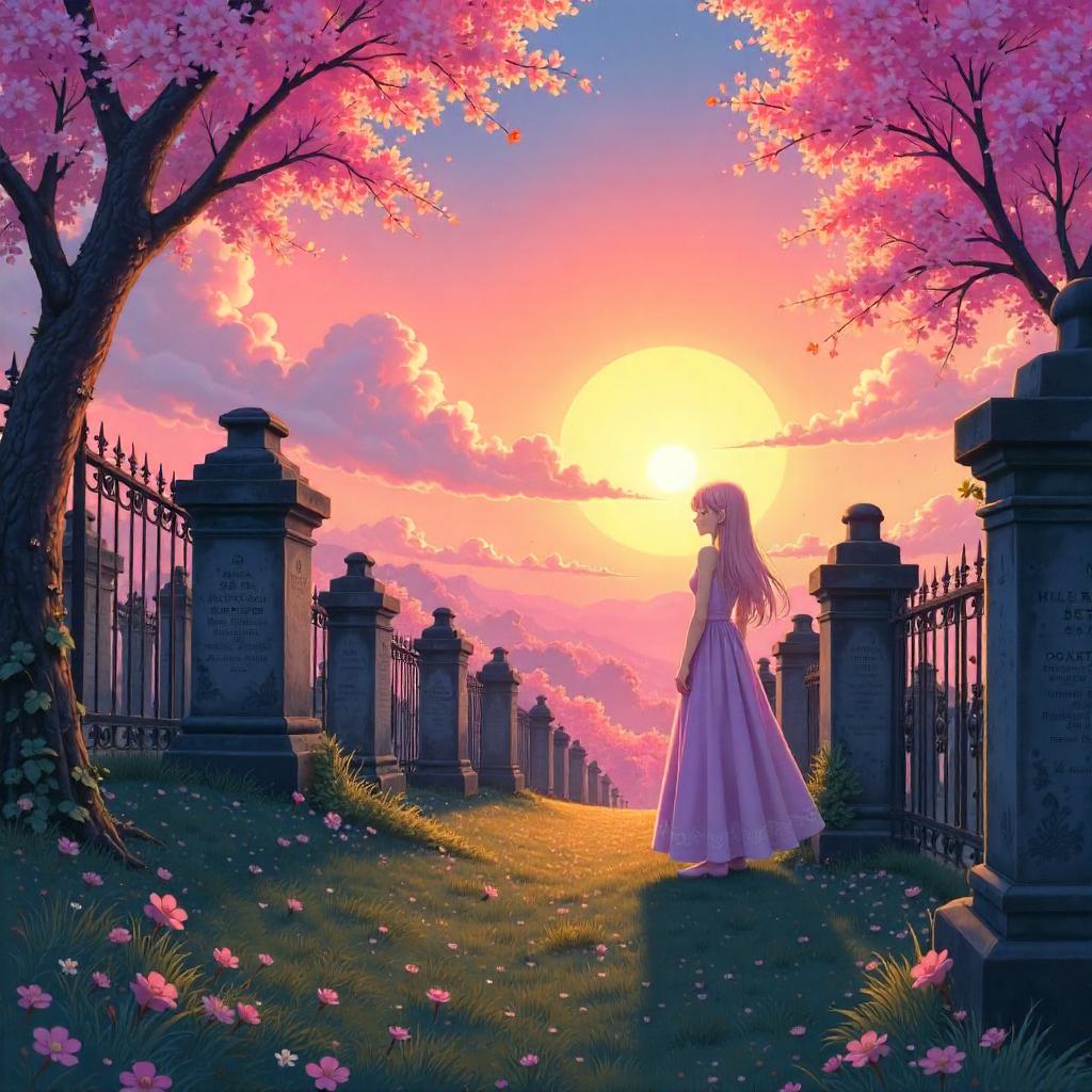 Sunrise in an Anime Graveyard