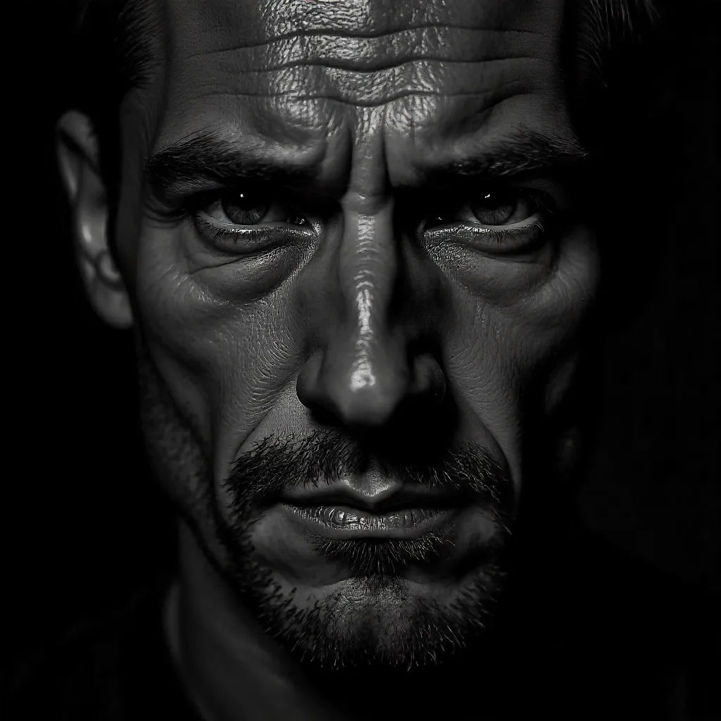 Intense Monochrome Portrait of a Man