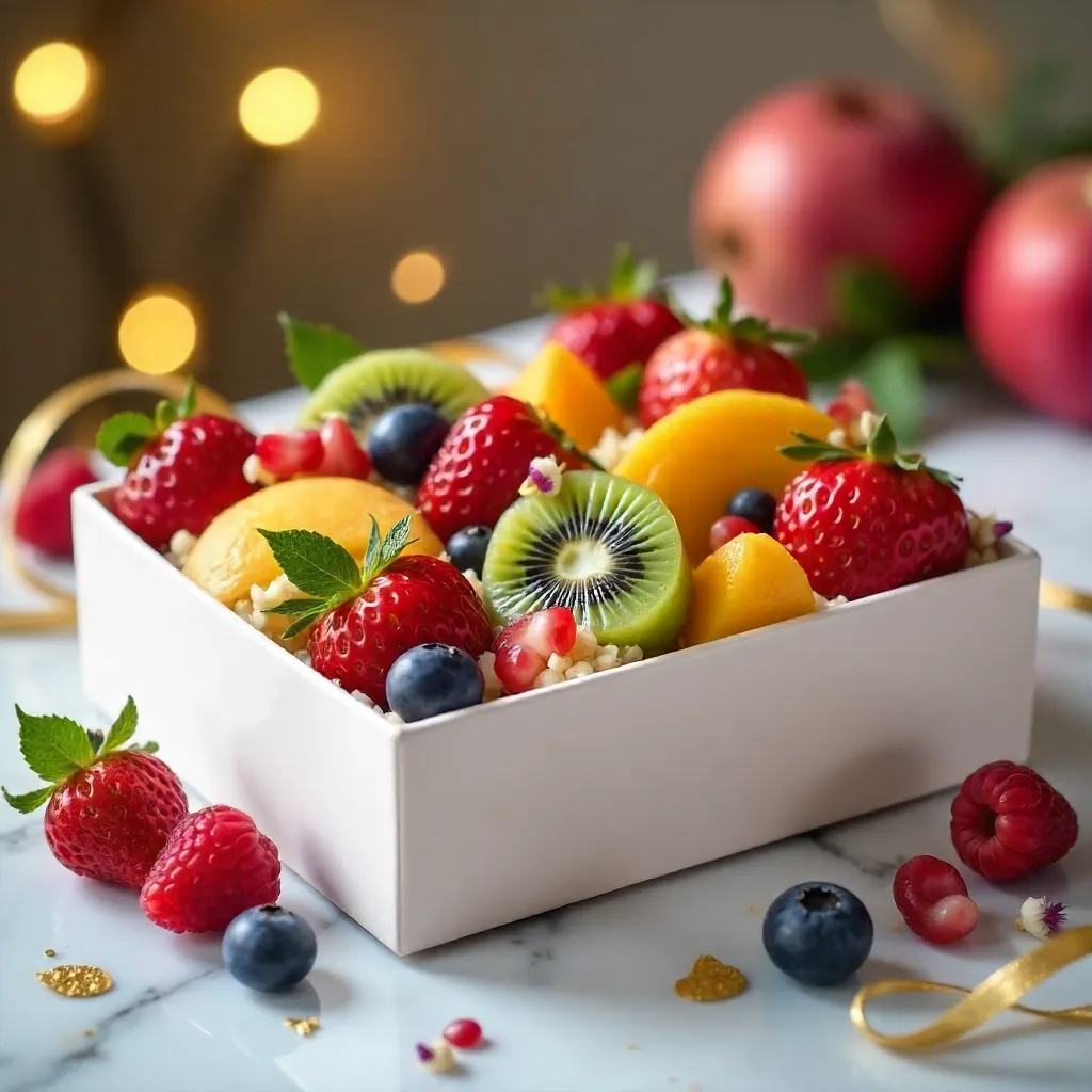 Festive Fruit Dessert Box Centerpiece