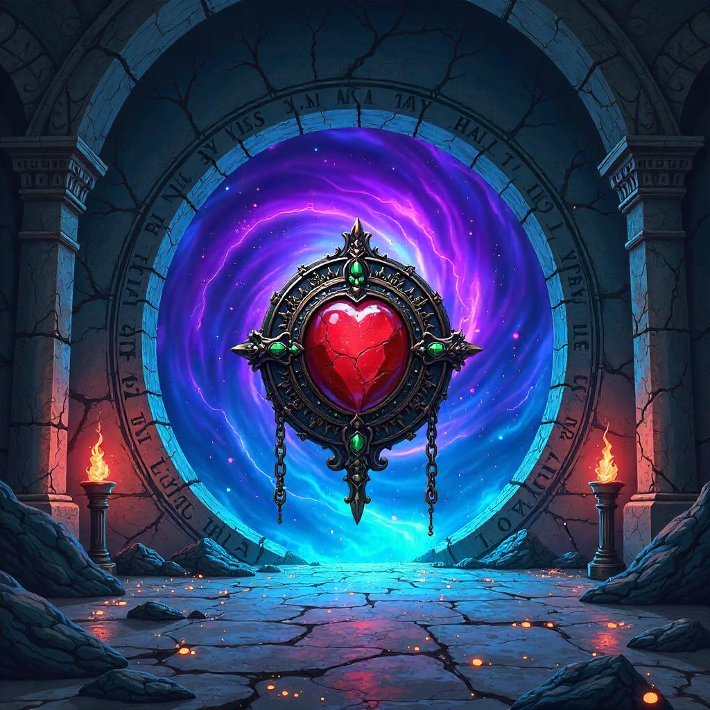 Cursed Amulet in a Portal Chamber - Anime