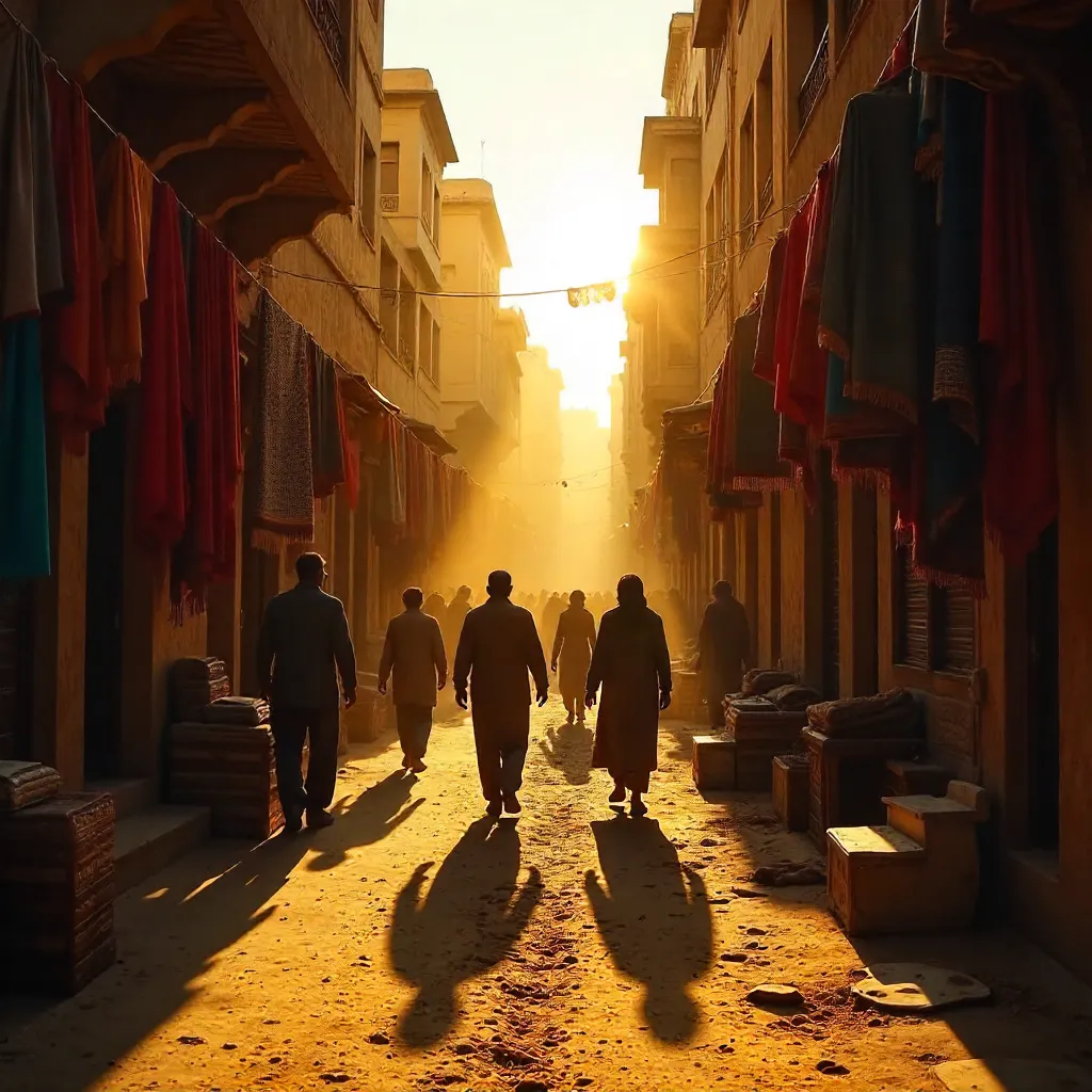 Silhouettes in Jaisalmer Textile Alley