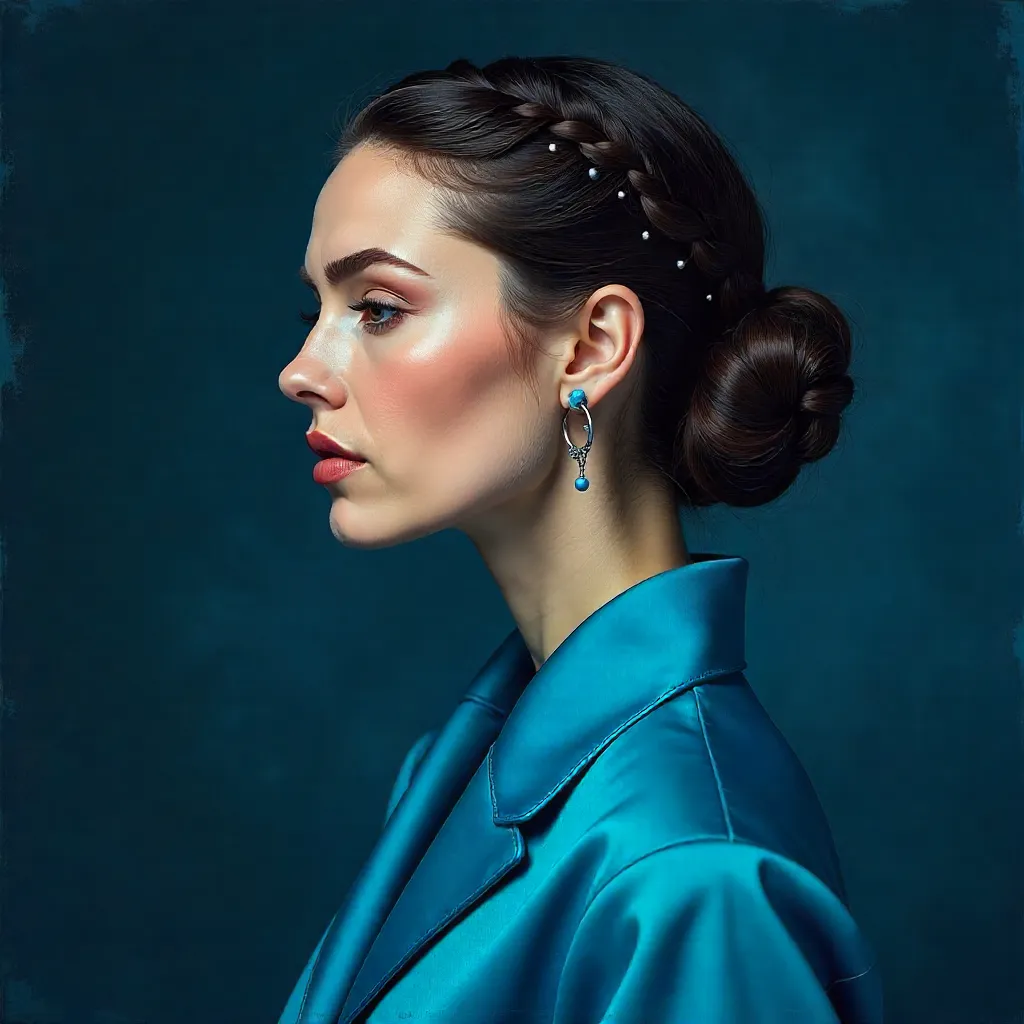 Blue Reverie: Portrait of a Woman in Indigo