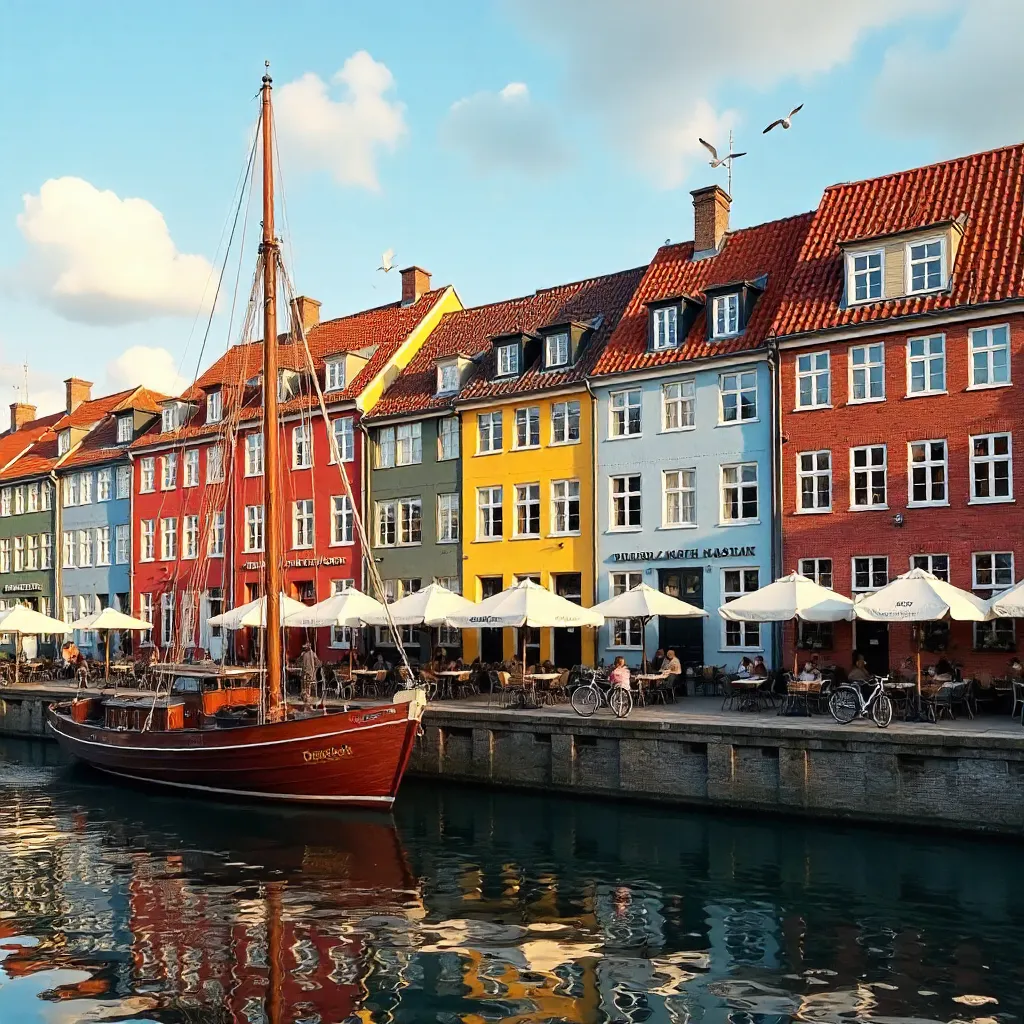 Nyhavn Waterfront: Colorful Houses & Classic Boat