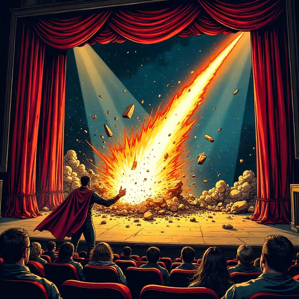 Meteor Crash in Theatrical Comic Show
