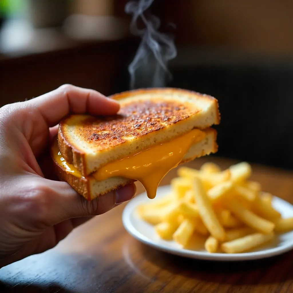 Golden Grilled Cheese with Fries on the Side