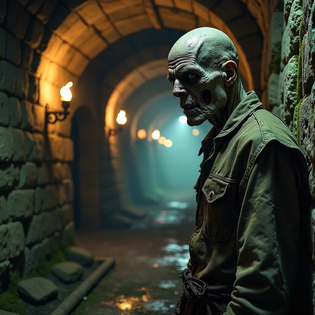 Photoreal Zombie in a Damp Castle Dungeon
