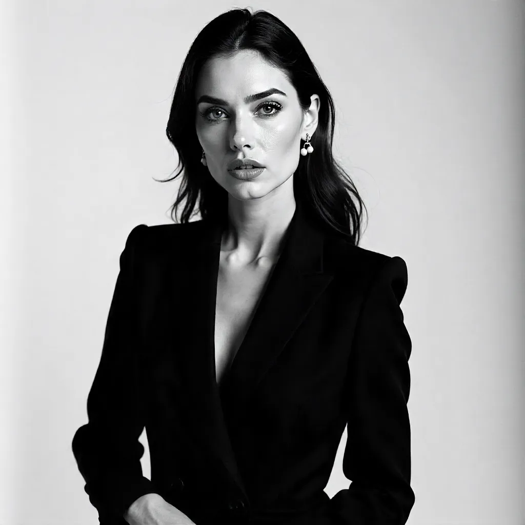 Confident Elegance: Black & White Portrait