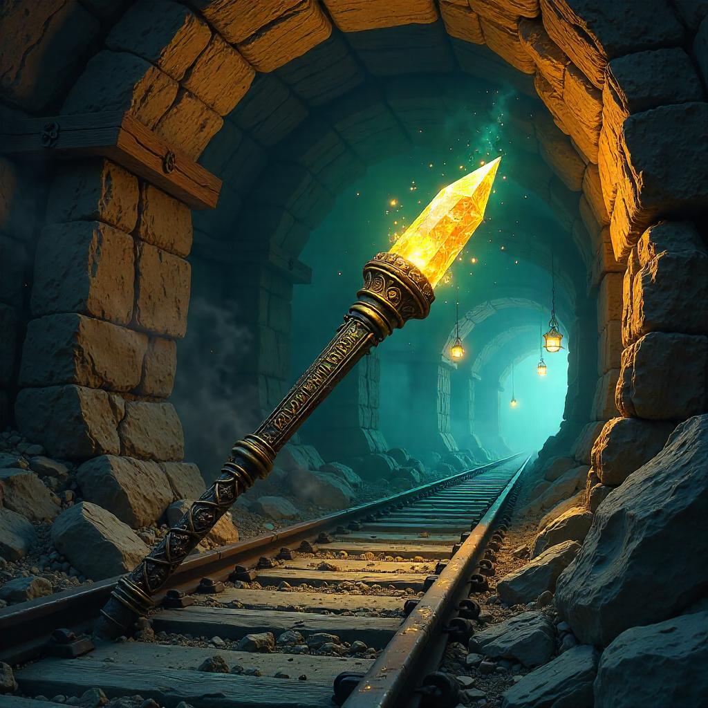 Luminous Wand in the Deep Mine - Concept Art