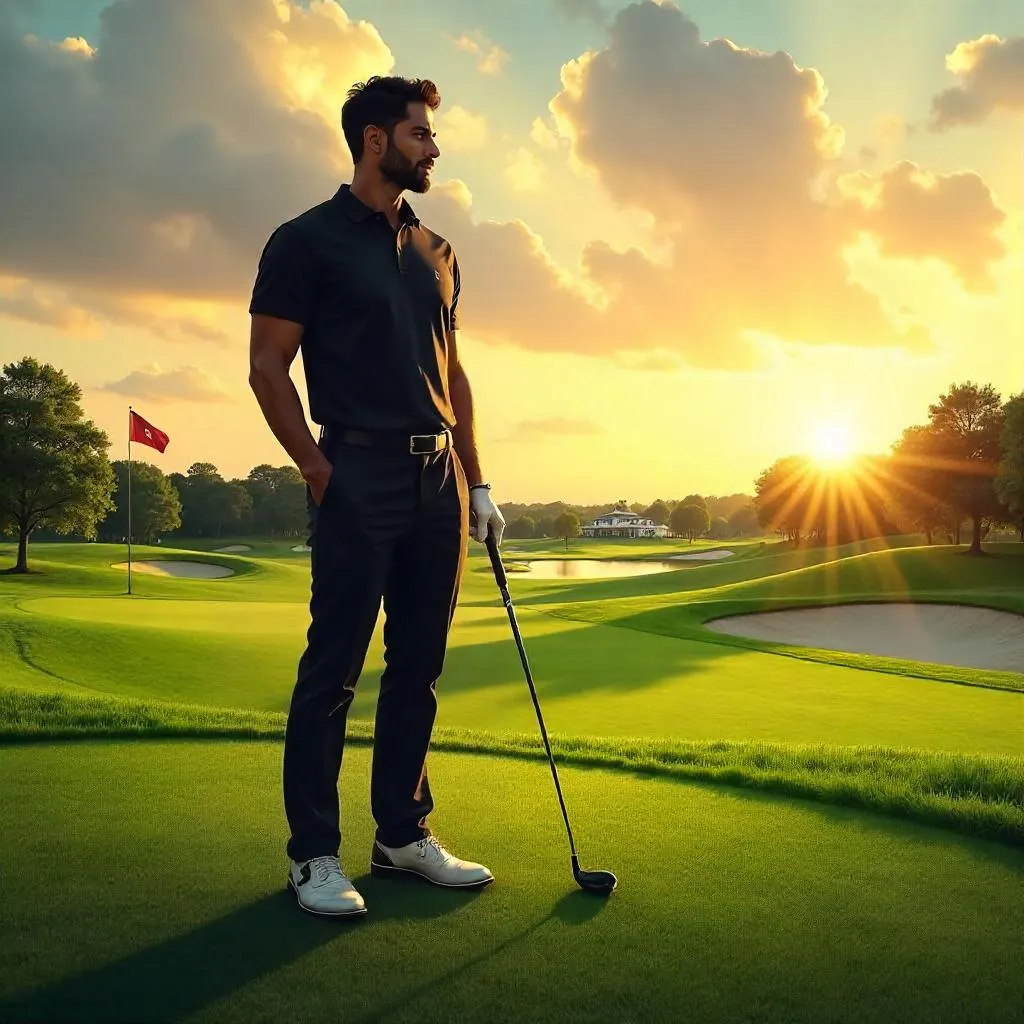 Latino Professional on Golf Course - Concept Art