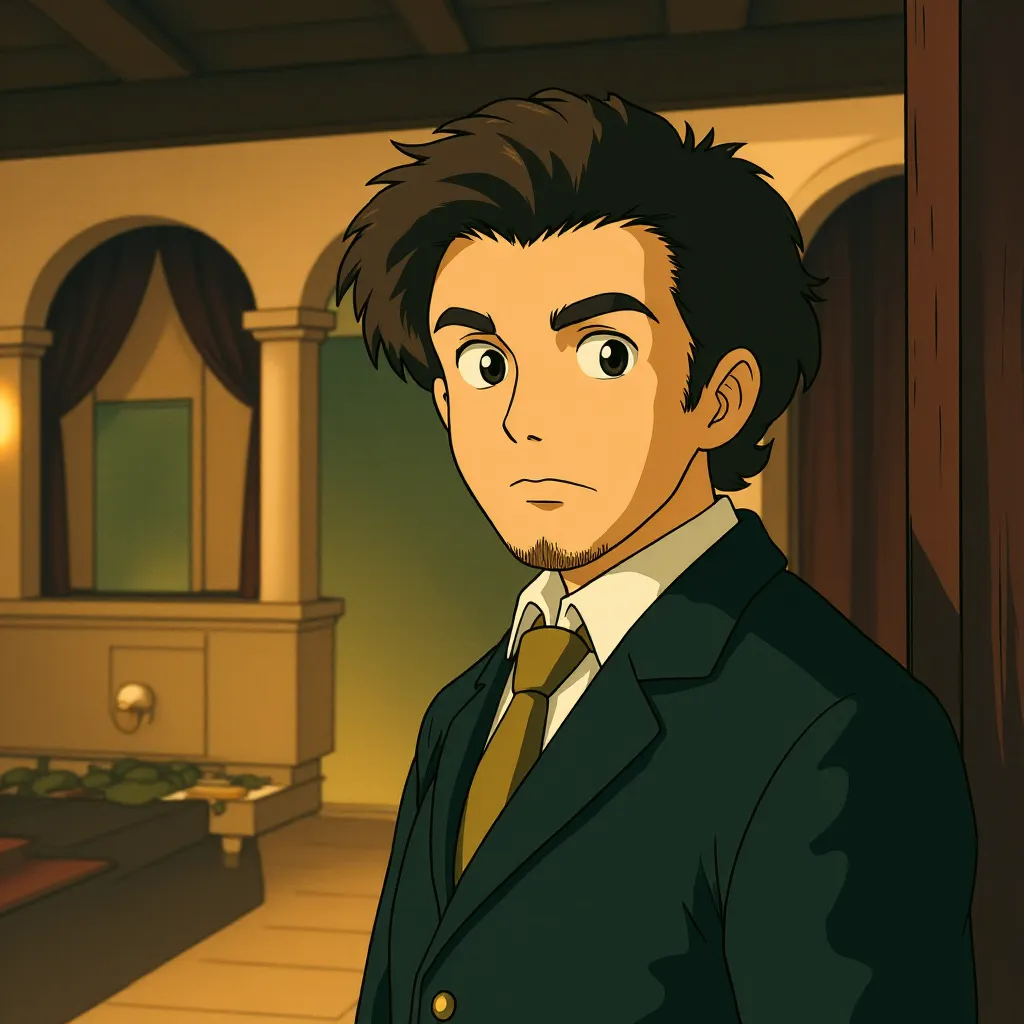 Edward Norton in The Illusionist (2006) - Anime style
