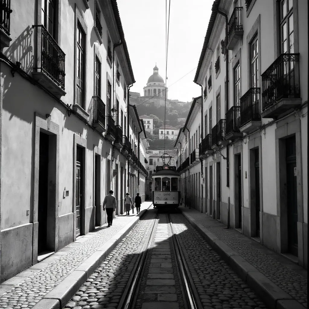 Vintage Lisbon in Black and White: Street Charm
