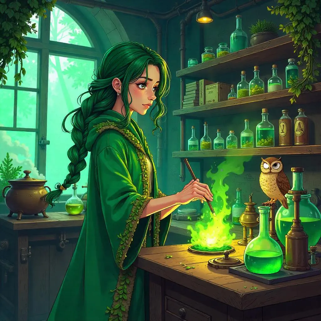 Anime Druid Scientist in a Mad Lab