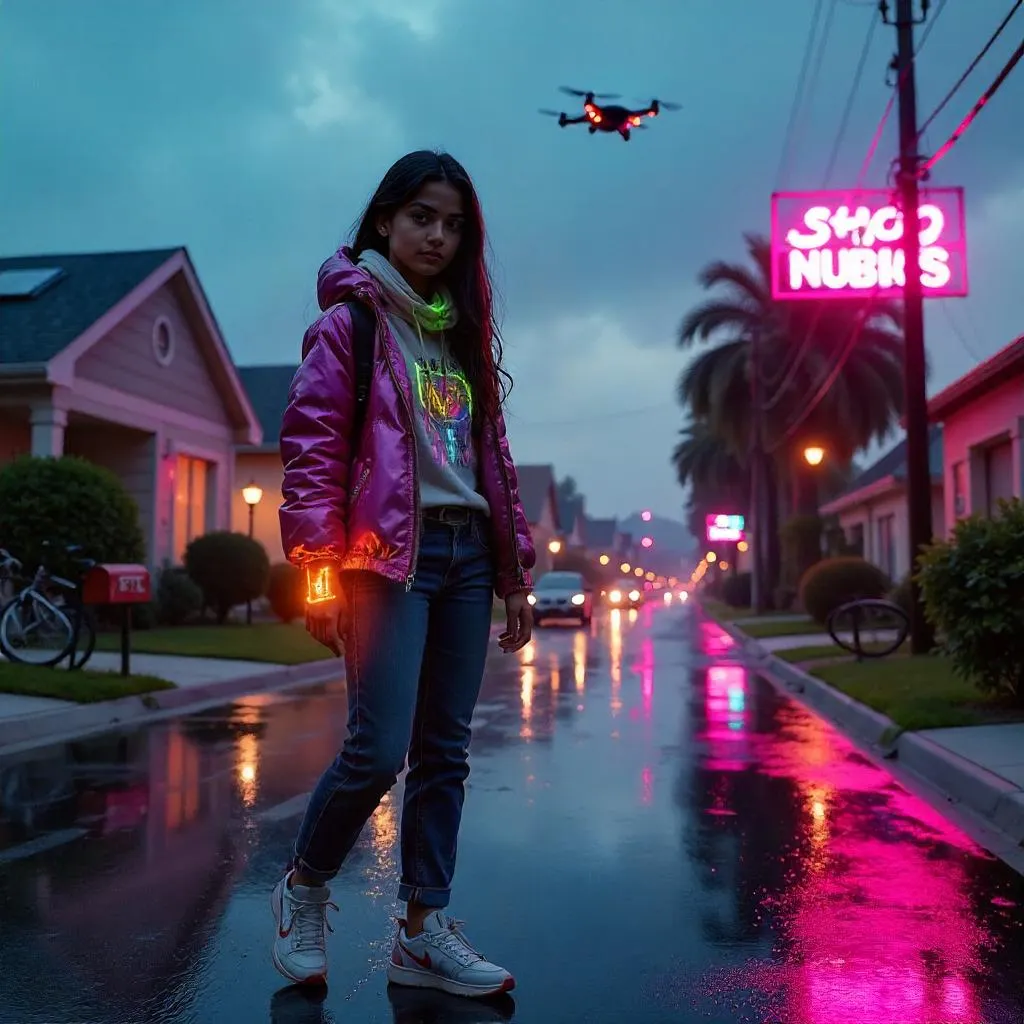Neon Quiet in a Suburban Cyberpunk