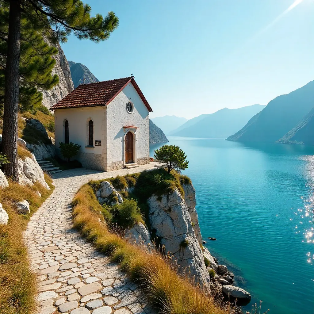 Charming Kaneo Church by Lake Ohrid in Bright Daylight