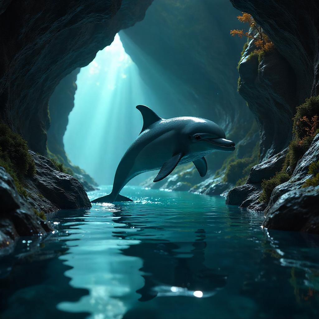 Dolphin in a Mountain Cave - 3D Render