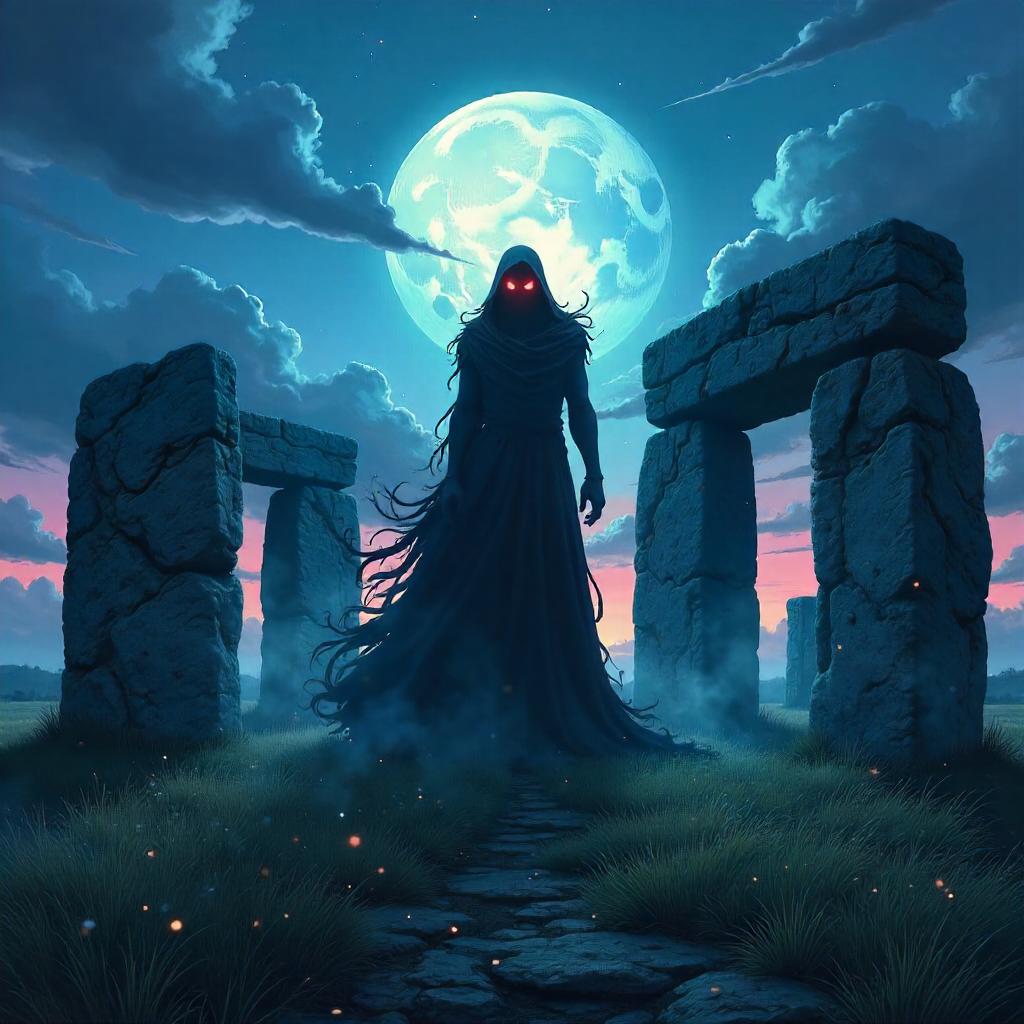Anime Shadow Creature at Stonehenge
