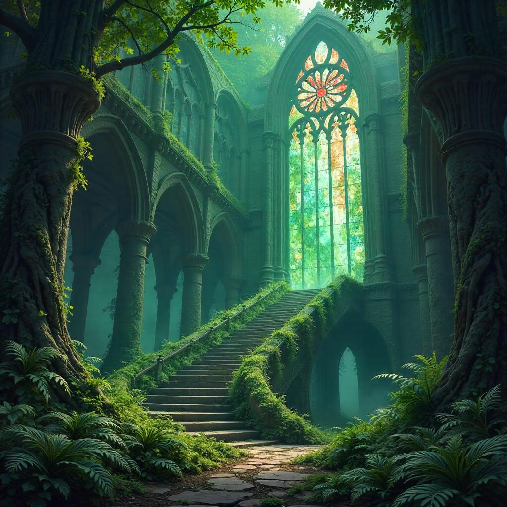 Cathedral in the Enchanted Forest of Light