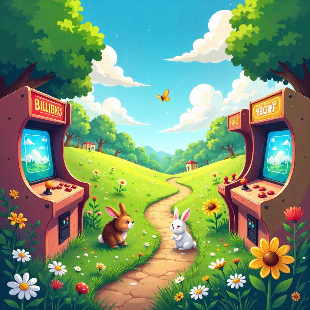 Meadow Arcade: Cartoon Garden in Neon