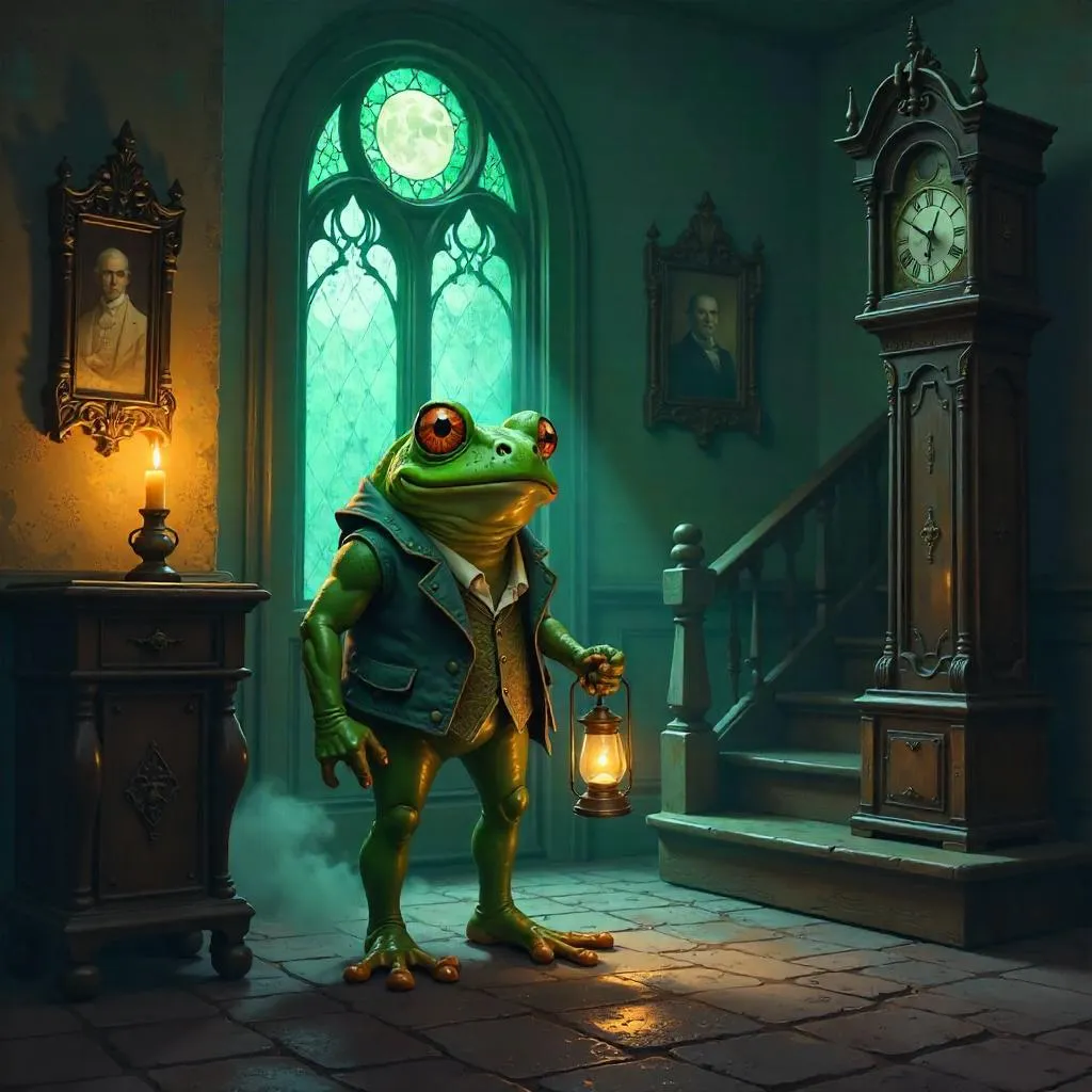 Frog in a Haunted House – Digital Art