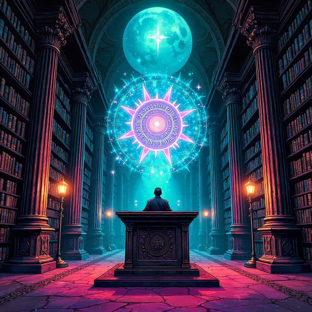 Holographic Spell in a Comic-Magic Library