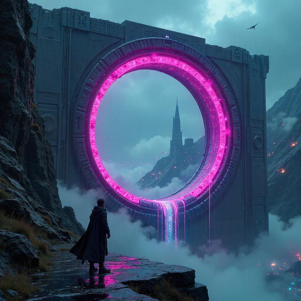 Neon Portal at the Cyber Fortress