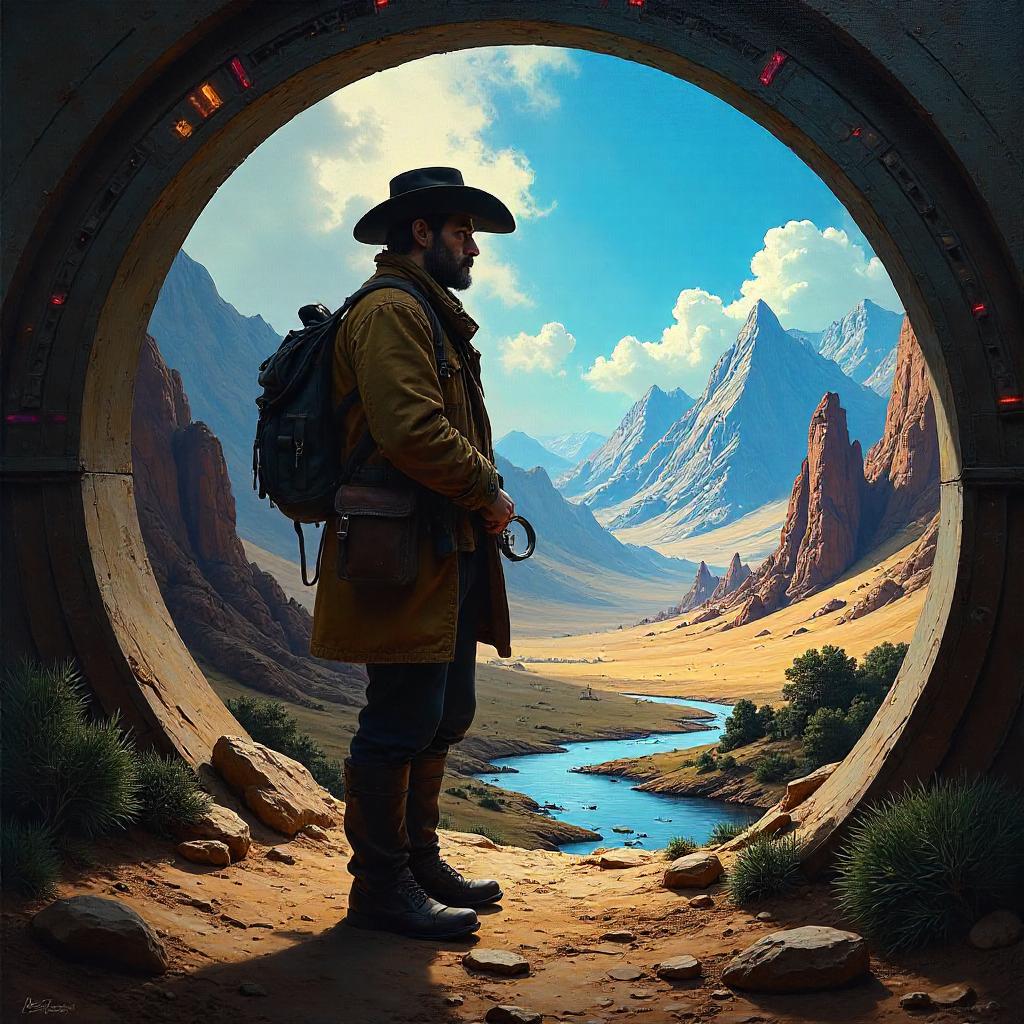 Explorer in an Oil Painting Holodeck