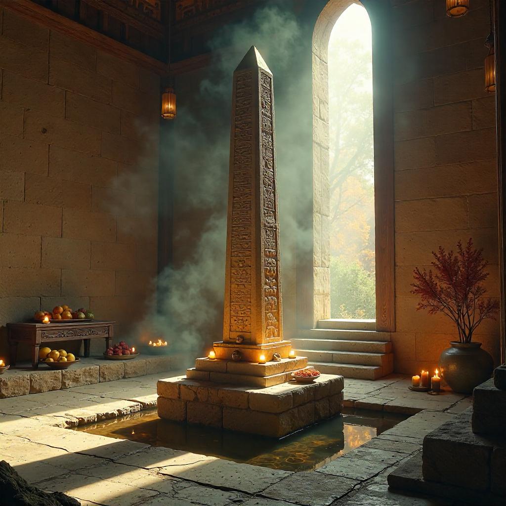 Photoreal Obelisk Shrine in Sacred Hall
